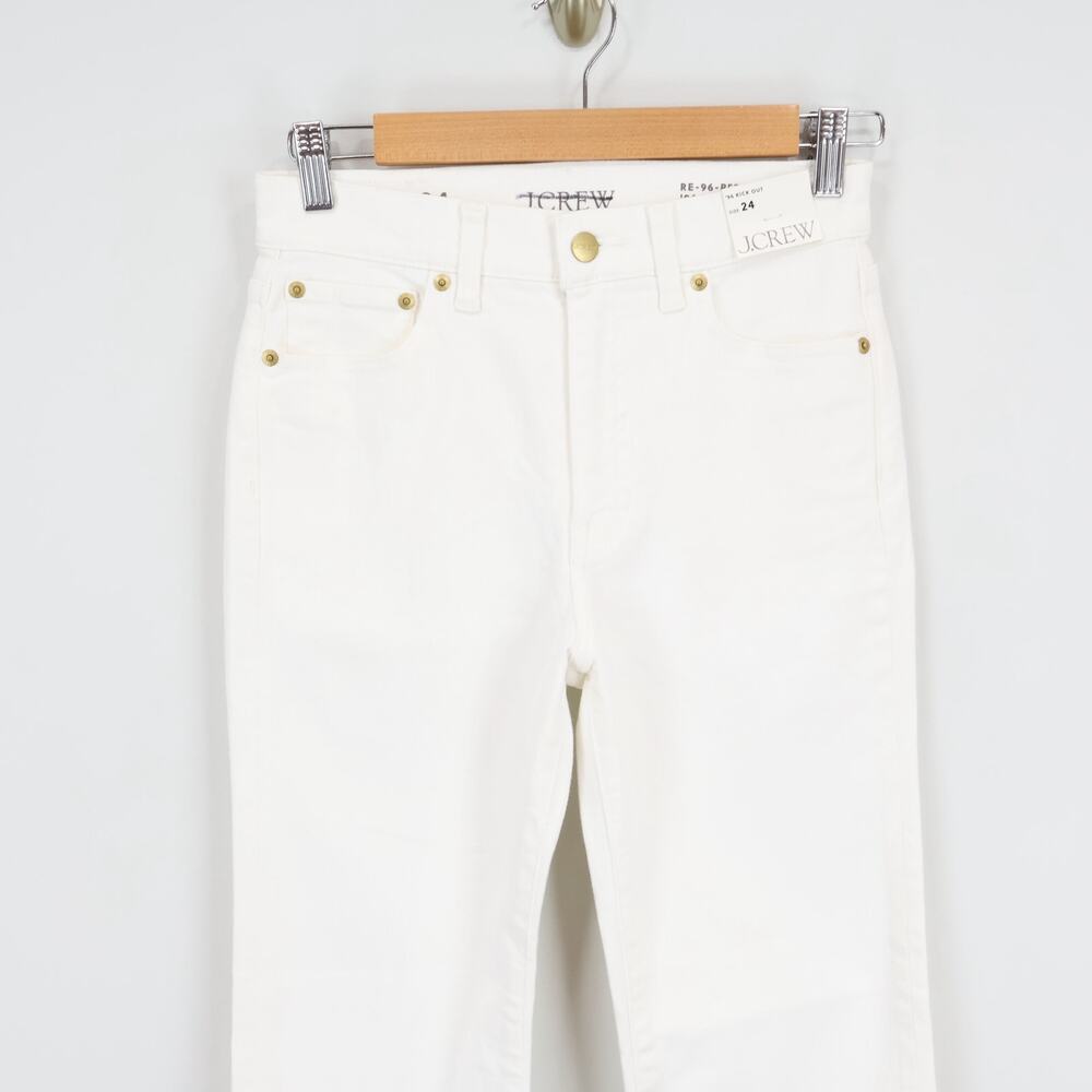 J.Crew High Rise Kickout Jean White Denim Size 24 NWT - Picture 3 of 9
